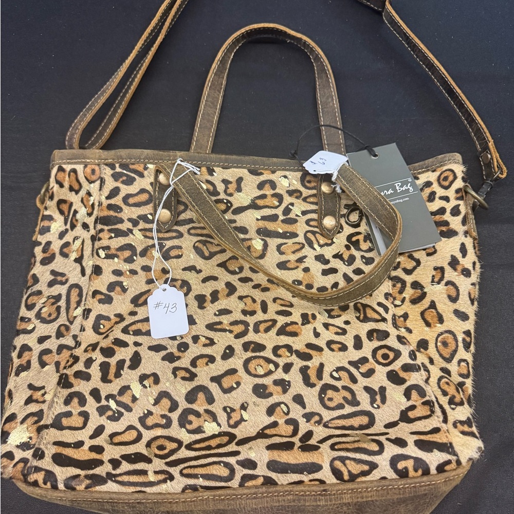 Myra Bag  Leopard Print Tote in Tan and Black